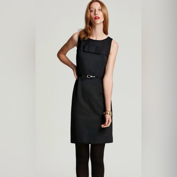 kate spade Dresses & Skirts - Kate Spade “Francie” Ponte Little Black Dress‎ Bow Neckline Lace Hemline Classic